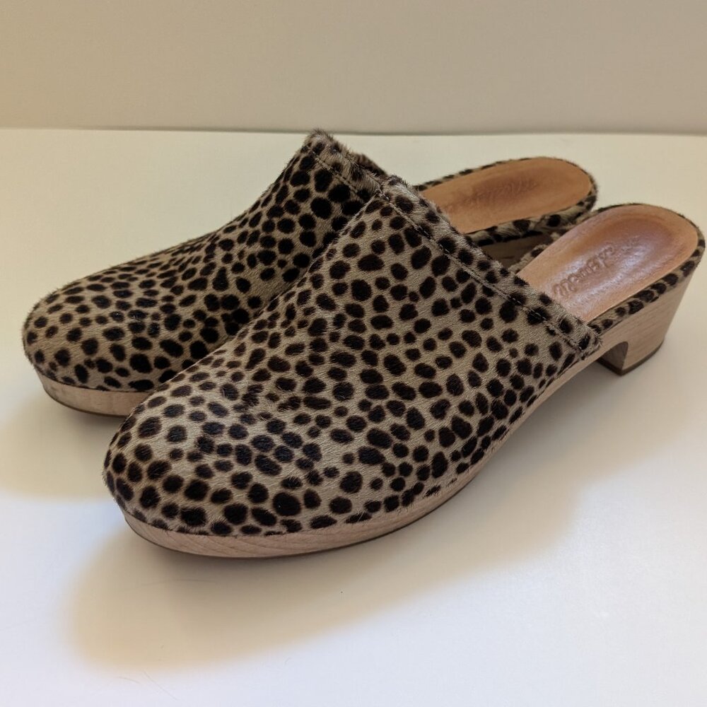 SOLD OUT Madewell "The Ruby Clog" in Dotted Calf Hair women size 9.5